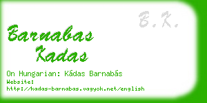 barnabas kadas business card